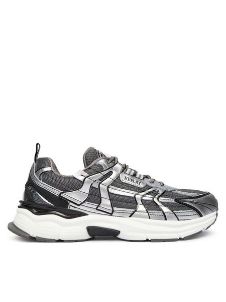 REPLAY Sneakersy GMSD5 .000.C0003T Srebrny. Szare buty sportowe na co dzień męskie Replay, m, bez wzorów, ze skóry, bez ramiączek, bez kaptura. Za 539.99 zł.