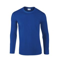 Koszulka Z Długim Rękawem Dla Dorosłych Unisex Soft Touch. Niebieskie koszulki męskie z długim rękawem GILDAN, s, bez wzorów, sportowe, bez kołnierzyka, bez ramiączek. Za 50.99 zł.