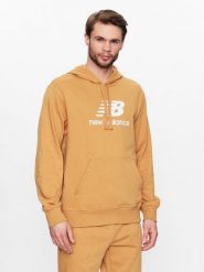 New Balance Bluza MT31537 Pomarańczowy Relaxed Fit. Brązowe bluzy nierozpinane męskie New Balance, l, bez wzorów, z bawełny, bez ramiączek, bez kaptura. Za 299.99 zł.