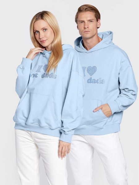 2005 Bluza Unisex Hot Dads Błękitny Relaxed Fit. Niebieskie bluzy nierozpinane męskie 2005, m, bez wzorów, z bawełny, bez ramiączek, bez kaptura. Za 389.99 zł.