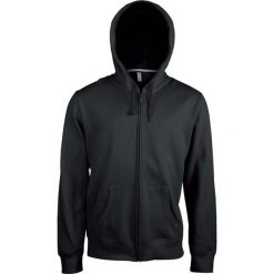 Bluza z kapturem i zamkiem błyskawicznym Kariban. Czarne bluzy rozpinane męskie KARIBAN, m, bez wzorów, z bawełny, eleganckie, bez ramiączek, z kapturem. Za 213.00 zł.