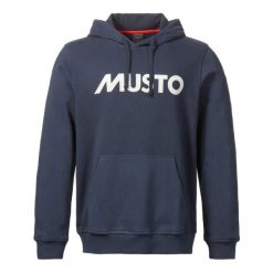 Bluza z kapturem Musto Logo. Niebieskie bluzy nierozpinane męskie Musto, bez wzorów, z kapturem. Za 384.50 zł.