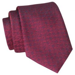 Krawat Angelo di Monti - Ciemnoczerwony, Drobny Wzór. Czerwone krawaty i muchy męskie Angelo di Monti, bez wzorów, z tkaniny, eleganckie. Za 45.00 zł.