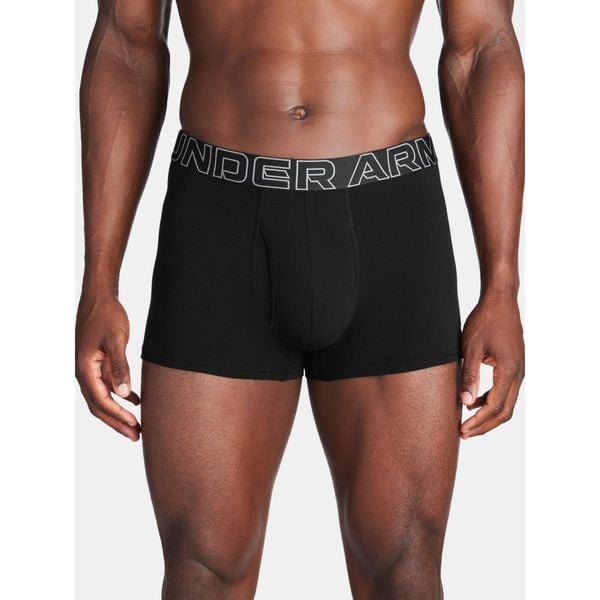 Bokserki męskie Under Armour M Perf Cotton 3-calowe czarne czarne. Czarne bokserki męskie Under Armour, m, bez wzorów. Za 272.99 zł.