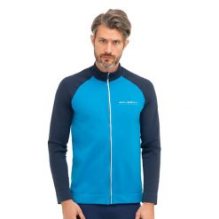 Bluza dresowa termoaktywna rozpinana męska Brubeck Athletic. Niebieskie bielizna termoaktywna męska Brubeck, m, bez wzorów, z dresówki, bez ramiączek, do biegania. Za 239.99 zł.
