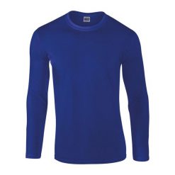 Koszulka Z Długim Rękawem Unisex Softstyle Dla Dorosłych. Niebieskie koszulki męskie z długim rękawem GILDAN, xl, bez wzorów, sportowe, bez kołnierzyka, bez ramiączek. Za 65.99 zł.