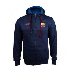FC Barcelona granatowa bluza z kapturem. Niebieskie bluzy nierozpinane męskie FC Barcelona, s, bez wzorów, sportowe, bez ramiączek, z kapturem. Za 318.00 zł.