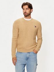 Tommy Jeans Sweter DM0DM19440 Beżowy Regular Fit. Brązowe kardigany męskie Tommy Jeans, m, bez wzorów, z jeansu, bez ramiączek. Za 269.99 zł.