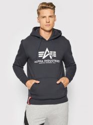 Alpha Industries Bluza Basic 178312 Granatowy Regular Fit. Niebieskie bluzy nierozpinane męskie Alpha Industries, m, bez wzorów, z bawełny, bez ramiączek, bez kaptura. Za 209.99 zł.