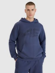 4F Bluza dresowa nierozpinana z kapturem męska - szara XL. Szare bluzy nierozpinane męskie 4f, m, bez wzorów, z bawełny, z kapturem. W wyprzedaży za 99.99 zł.