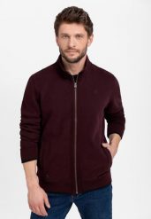 Bluza ze stójką B-LED. Czerwone bluzy rozpinane męskie Volcano, m, bez wzorów, z bawełny, klasyczne, bez ramiączek, bez kaptura. Za 209.99 zł.