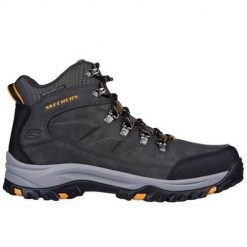 Buty trekkingowe męskie Skechers Relment Daggett. Czarne buty trekkingowe męskie Skechers, bez wzorów, z gumy, za kostkę, bez zapięcia. Za 386.00 zł.