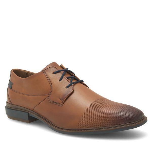 Półbuty Lasocki. Brązowe eleganckie półbuty męskie Lasocki, wizytowe, bez obcasa, bez zapięcia. Za 249.99 zł.