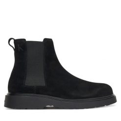 Sztyblety Calvin Klein. Czarne sztyblety męskie Calvin Klein, bez obcasa, bez zapięcia. Za 589.99 zł.