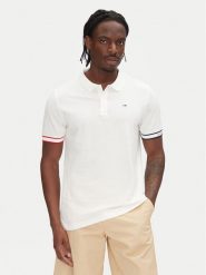 Tommy Jeans Polo Flag Cuff DM0DM21306 Écru Slim Fit. Koszulki polo męskie Tommy Jeans, m, bez wzorów, z bawełny, bez kołnierzyka, bez ramiączek. Za 199.99 zł.