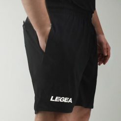 Spodenki sportowe DRIVE. Czarne szorty sportowe męskie Legea, bez wzorów, sportowe. Za 81.00 zł.