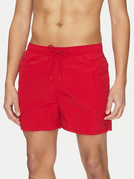 Tommy Hilfiger Szorty kąpielowe UM0UM03477 Czerwony Regular Fit. Czerwone kąpielówki męskie Tommy Hilfiger, bez wzorów, z syntetyku. Za 249.99 zł.