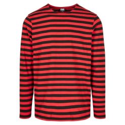 T-shirt Męski W Paski Standardowy Z Długim Rękawem. Brązowe koszulki męskie z długim rękawem Urban Classics, m, bez wzorów, klasyczne, bez kołnierzyka, bez ramiączek. Za 84.99 zł.