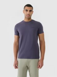 4F T-shirt regular gładki męski - szary M. Szare t-shirty męskie 4f, m, bez wzorów, z bawełny, bez kołnierzyka, bez ramiączek. W wyprzedaży za 49.99 zł.