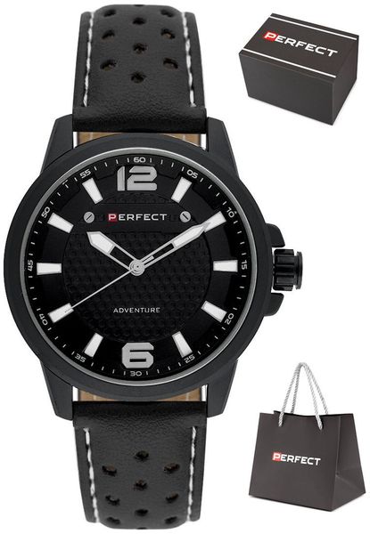 Zegarek Perfect W146-07 męski perforowany pasek 44 mm . Zegarki męskie Perfect. Za 124.00 zł.
