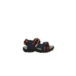 Sandały GEOX JR SANDAL STRADA A Niebieski. Niebieskie sandały męskie Geox, ze skóry, bez zapięcia. Za 141.99 zł.