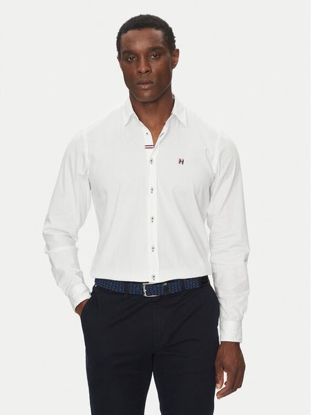 Hechter Paris Koszula 60253 151645 Biały Modern Fit. Białe koszule męskie Hechter Paris, m, bez wzorów, z bawełny, bez kołnierzyka, bez ramiączek. Za 179.99 zł.