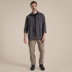 Koszula przeciw komarom męska Craghoppers NosiLife Adventure LS Shirt III. Szare koszule męskie Craghoppers, m, bez wzorów, bez kołnierzyka, bez ramiączek. Za 355.89 zł.