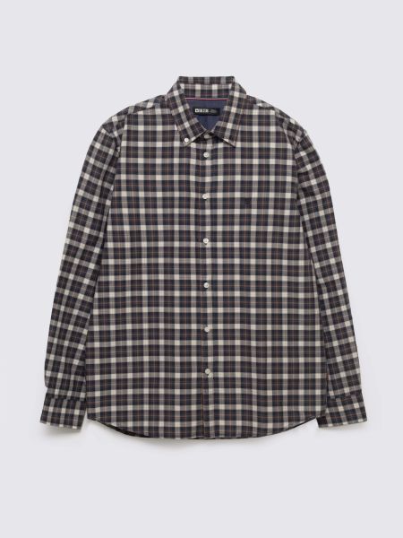 Koszula męska bawełniana w kratę czarna Gibbineros 906. Czarne koszule męskie Big Star, l, bez wzorów, z bawełny, bez kołnierzyka, bez ramiączek. Za 229.99 zł.