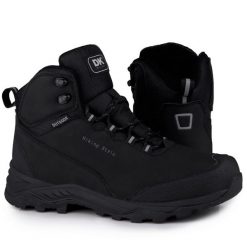 Buty męskie wysokie śniegowce DK HIKER. Czarne buty zimowe męskie DK, bez wzorów, casualowe, bez obcasa, bez zapięcia. Za 179.00 zł.