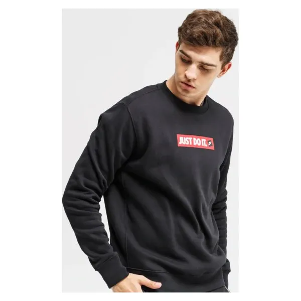 Nike Bluza M Nsw Jdi Crw Flc Bstr , czarny, rozmiar L. Czarne bluzy nierozpinane męskie Nike, l, bez wzorów, z bawełny, bez ramiączek, bez kaptura. Za 199.99 zł.