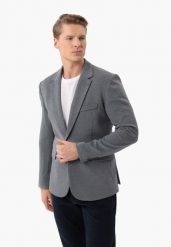 Szara marynarka JB-ABIS. Szare marynarki męskie Volcano, m, bez wzorów, z dzianiny. Za 349.99 zł.