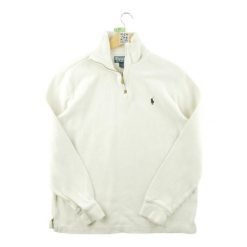 Second life - Męski sweter beżowy z golfem - Stan bardzo dobry. Brązowe swetry męskie Ralph Lauren, bez wzorów, sportowe, bez kołnierzyka, bez ramiączek. Za 255.56 zł.