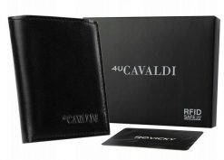 Portfel męski 4U Cavaldi 0720-P-BS-RFID skóra czarny. Czarne portfele męskie 4U Cavaldi, bez wzorów, ze skóry. Za 46.00 zł.
