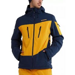 Kurtka narciarska męska Privet Jacket. Brązowe kurtki narciarskie i snowboardowe męskie Fundango, na zimę, m, bez wzorów, bez kaptura, narciarskie. W wyprzedaży za 639.00 zł.