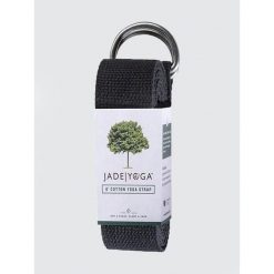Pasek do jogi Jade Yoga Strap 244 cm - Ekologiczny pasek do jogi. Czarne paski męskie JADE YOGA, bez wzorów, z bawełny, sportowe. Za 129.99 zł.