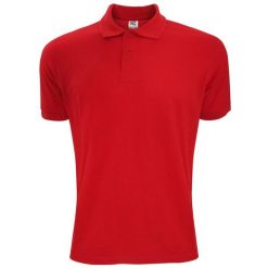Męska Koszulka Polo Z Krótkim Rękawem. Czerwone koszulki polo męskie SG, m, bez wzorów, bez kołnierzyka, bez ramiączek. Za 66.99 zł.