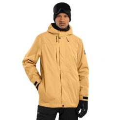 Kurtka snowboardowa męska W4 Graupel. Brązowe kurtki męskie SIROKO, m, bez wzorów, bez ramiączek, bez kaptura. W wyprzedaży za 425.00 zł.