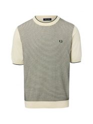 Fred Perry Męska koszula z dzianiny Mężczyźni beżowy wypukły wzór tkaniny, M. Brązowe koszule męskie Fred Perry, m, bez wzorów, z dzianiny, bez kołnierzyka, bez ramiączek. Za 649.95 zł.