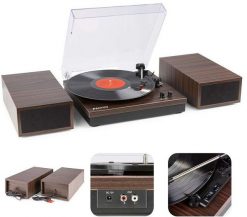 Gramofon RP165D Fenton głośniki BT brązowy one size. Brązowe gramofony Fenton. Za 567.00 zł.