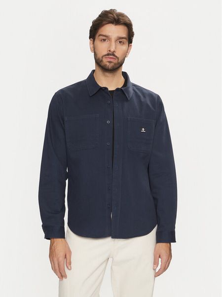 Converse Koszula 10026973-A01 Granatowy Relaxed Fit. Niebieskie koszule męskie Converse, m, bez wzorów, z bawełny, bez kołnierzyka, bez ramiączek. Za 209.99 zł.