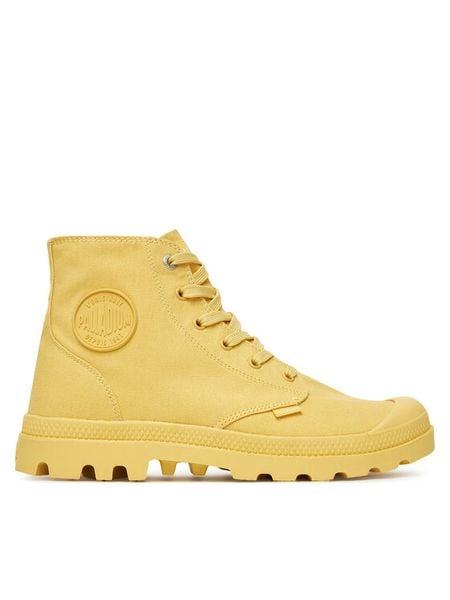 Palladium Trapery Mono Chrome 73089-725-M Żółty. Żółte buty zimowe męskie Palladium, bez wzorów, z materiału, bez obcasa, bez zapięcia. Za 229.99 zł.