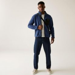 Polar turystyczny męski Frankie Full Zip. Niebieskie bluzy z polaru męskie Regatta, m, bez wzorów, z polaru, sportowe, bez ramiączek, bez kaptura. W wyprzedaży za 169.99 zł.