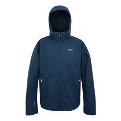 Kurtka wodoodporna Regatta Oakhowe. Niebieskie kurtki męskie Regatta, bez wzorów, sportowe, bez ramiączek, bez kaptura. Za 189.99 zł.