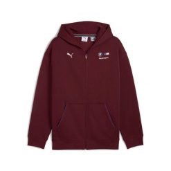 Bluza z kapturem z pełnym zamkiem błyskawicznym Puma BMW MMS ESS. Czerwone bluzy rozpinane męskie Puma, m, bez wzorów, bez ramiączek, z kapturem. W wyprzedaży za 299.50 zł.