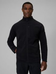 4F Polar regular bez kaptura męski - czarny S. Czarne bluzy z polaru męskie 4f, m, bez wzorów, z materiału, bez ramiączek, bez kaptura. Za 299.99 zł.