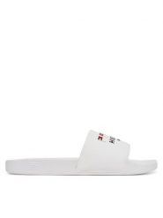 Tommy Hilfiger Klapki Flags Pool Slide FM0FM05431 Biały. Białe klapki i japonki męskie Tommy Hilfiger, bez wzorów, ze skóry. Za 119.99 zł.