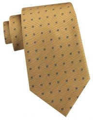 Krawat Męski - Angelo di Monti - Odcień Złota, Drobny Groszek. Żółte krawaty i muchy męskie Angelo di Monti, bez wzorów, z tkaniny, eleganckie. Za 45.00 zł.