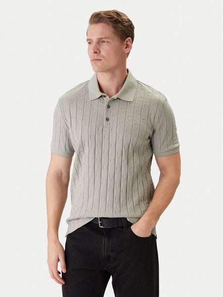 Calvin Klein Polo LV04LE203G Beżowy Regular Fit. Brązowe koszulki polo męskie Calvin Klein, m, bez wzorów, z bawełny, bez kołnierzyka, bez ramiączek. Za 339.99 zł.