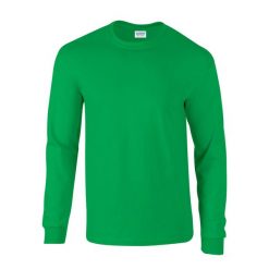 Ultra Bawełniana Koszulka Z Długim Rękawem Unisex Dla Dorosłych. Zielone koszulki męskie z długim rękawem GILDAN, xl, bez wzorów, z bawełny, sportowe, bez kołnierzyka, bez ramiączek. Za 60.99 zł.