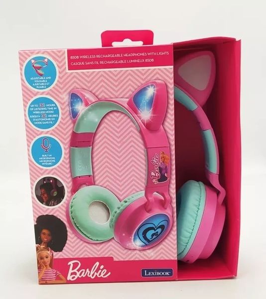 Barbie Cat’s ears shape wireless rechargeable headphones with lights. Słuchawki bluetooth LEXIBOOK. Za 163.13 zł.